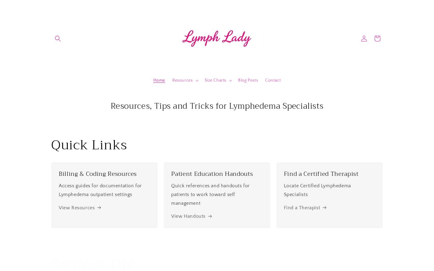 lymphlady.com homepage screenshot