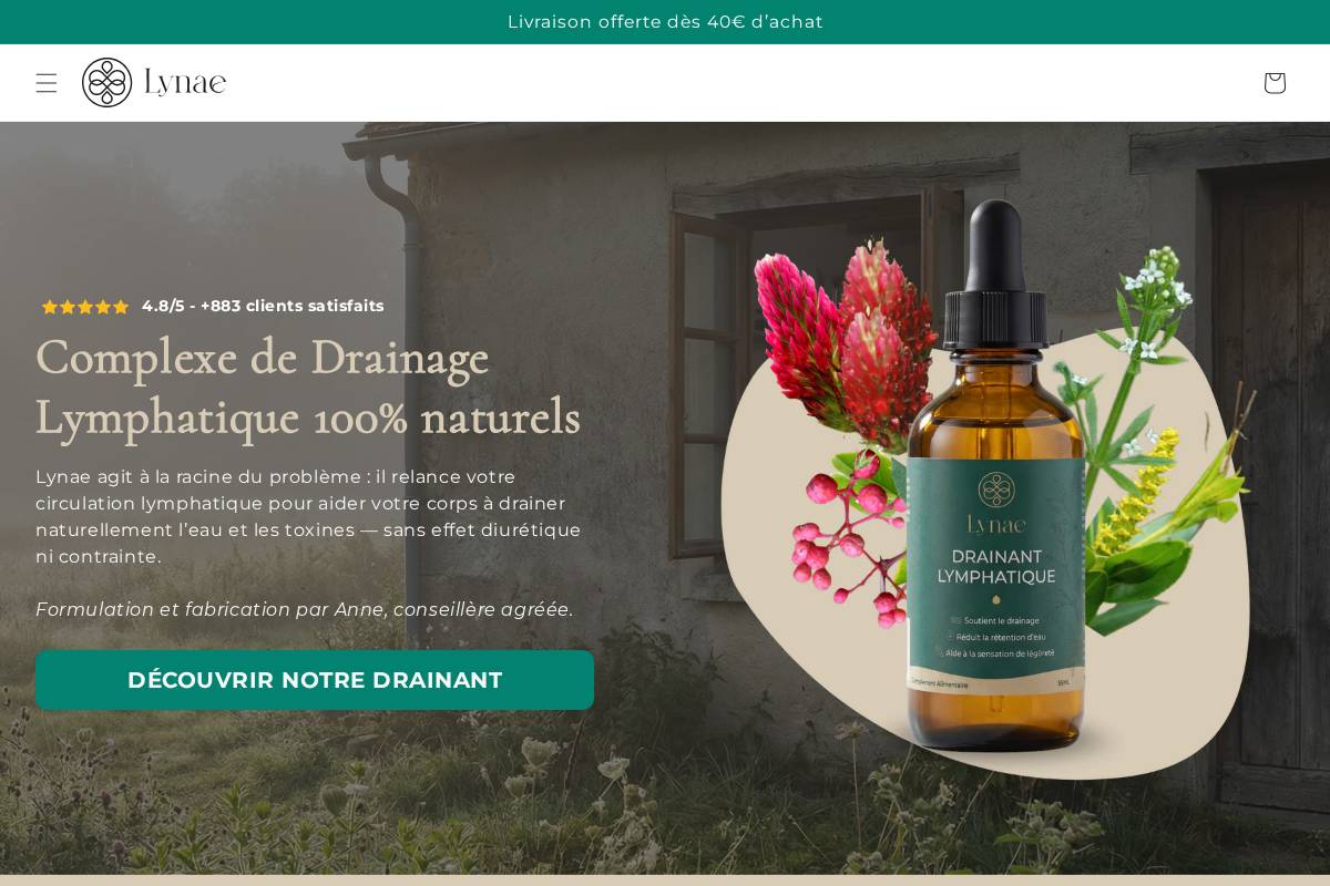 Lynae homepage screenshot