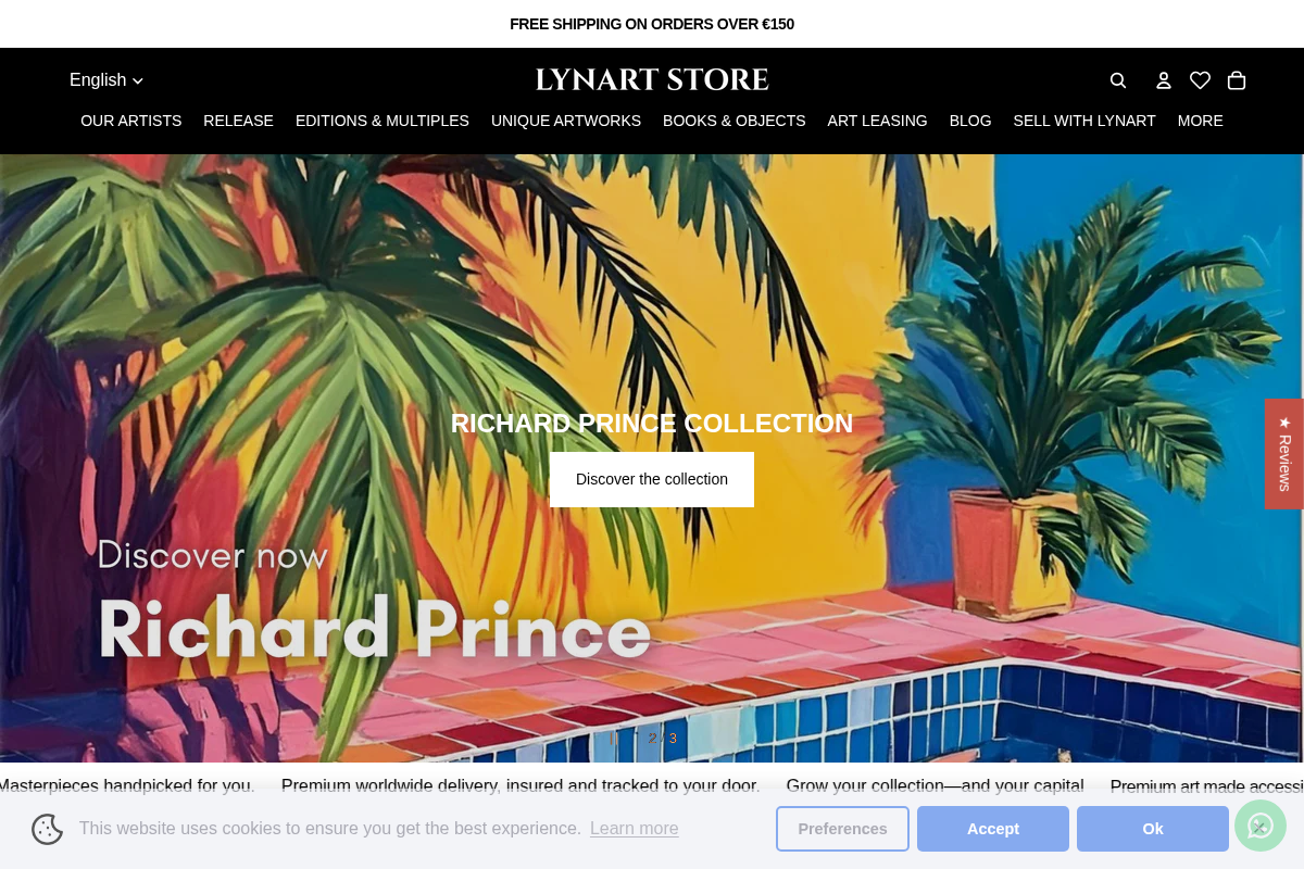 LYNART Store homepage screenshot