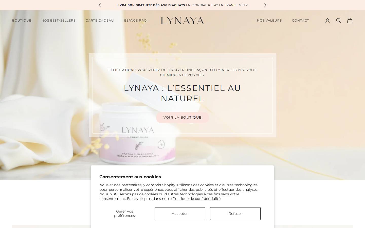 Lynaya homepage screenshot