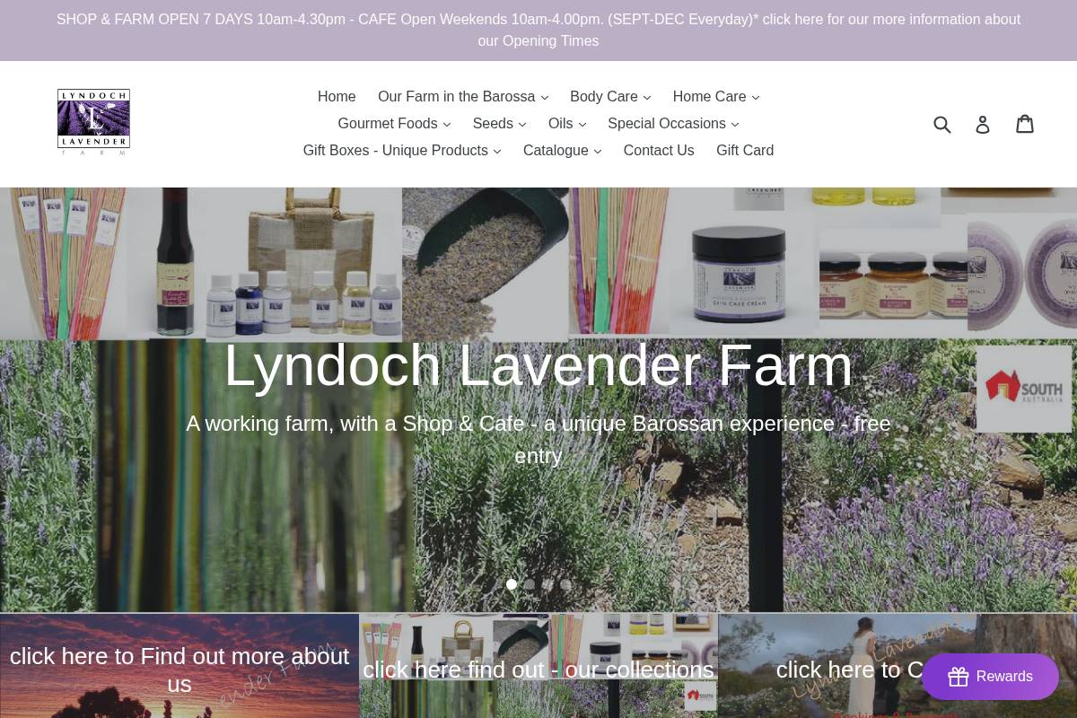 lyndochlavenderfarm.com.au homepage screenshot