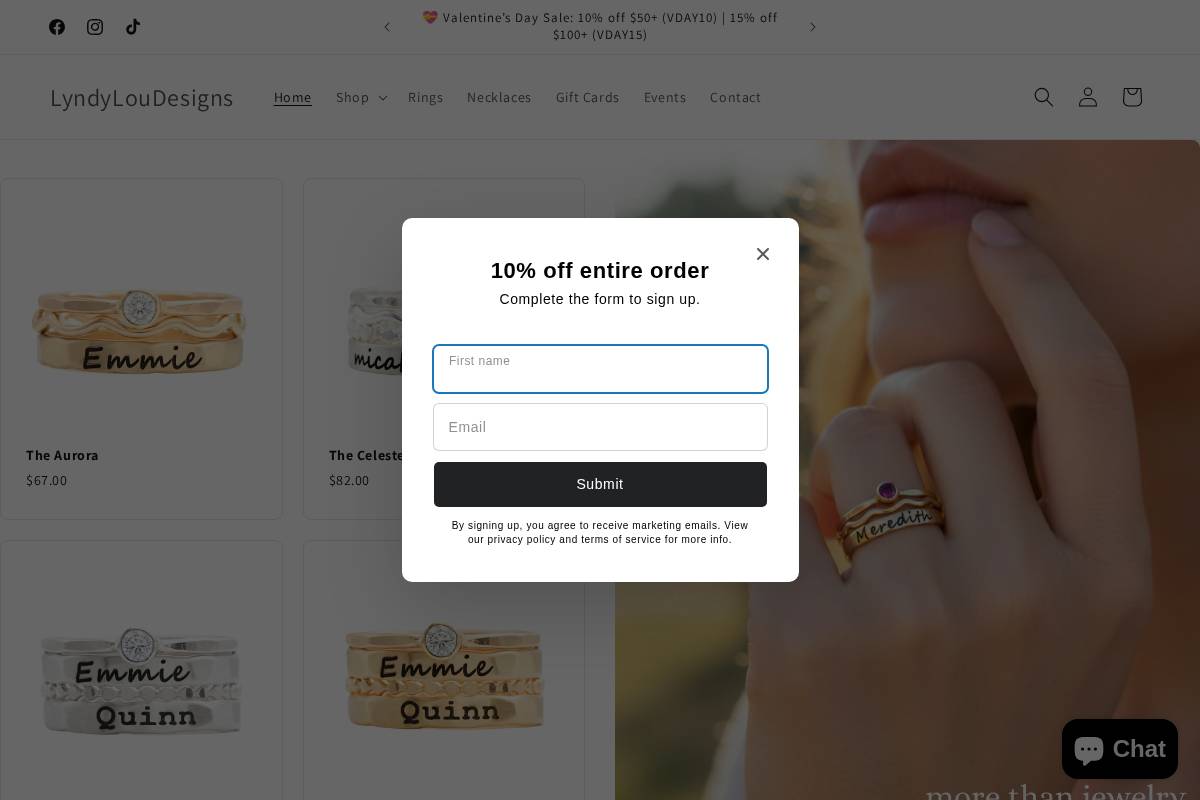 lyndyloudesigns.com homepage screenshot