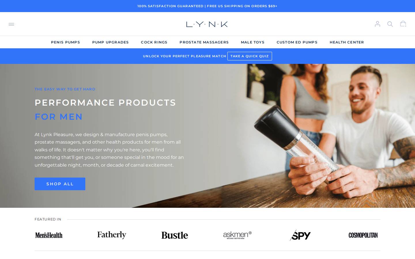 lynkpleasure.com homepage screenshot