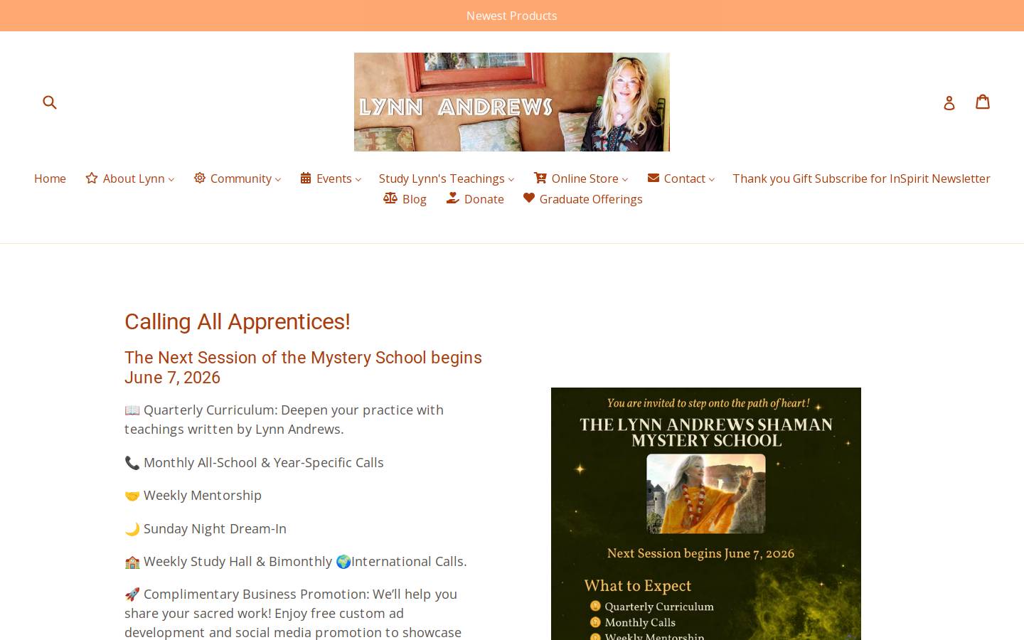 lynnandrews.com homepage screenshot