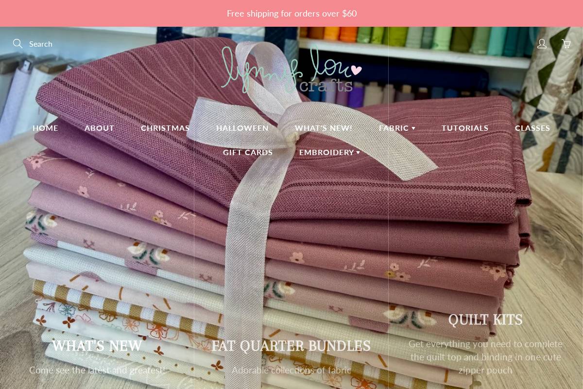 lynnyloucrafts.com homepage screenshot