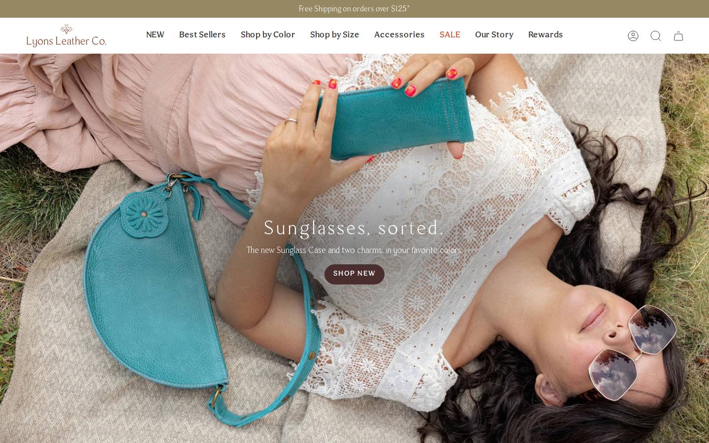 lyonsleatherco.com homepage screenshot