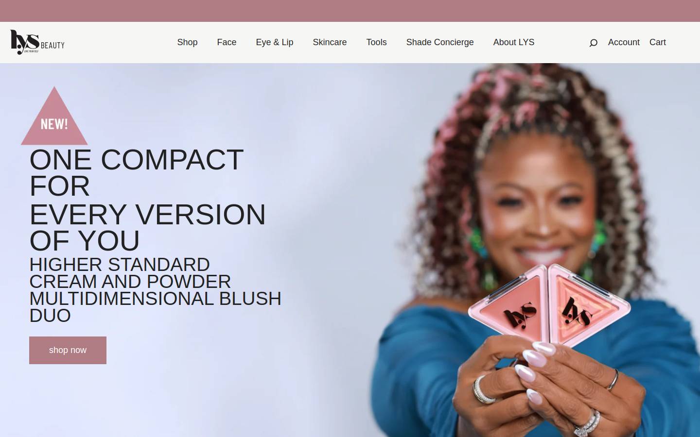 lysbeauty.com homepage screenshot