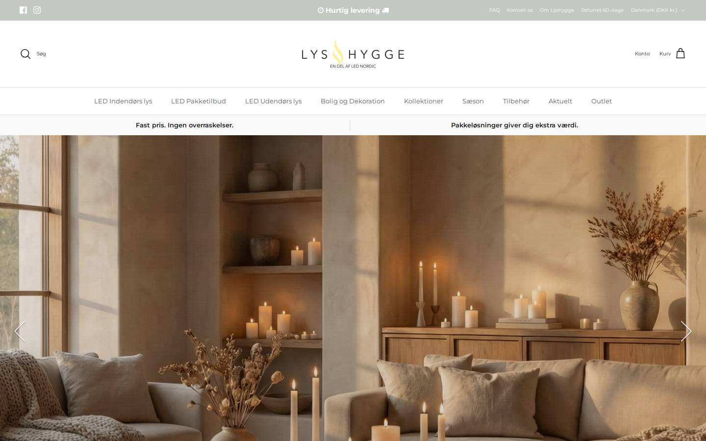 Lyshygge.dk homepage screenshot