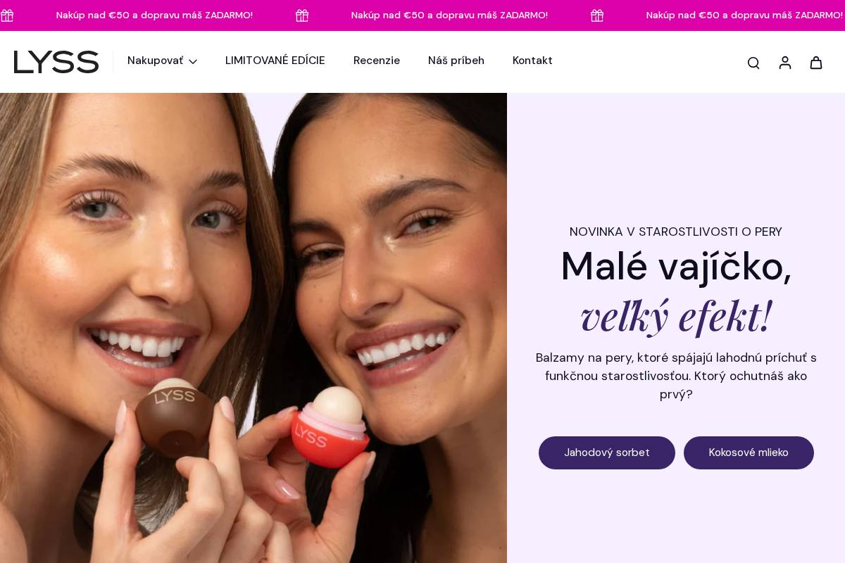 lyss.sk homepage screenshot