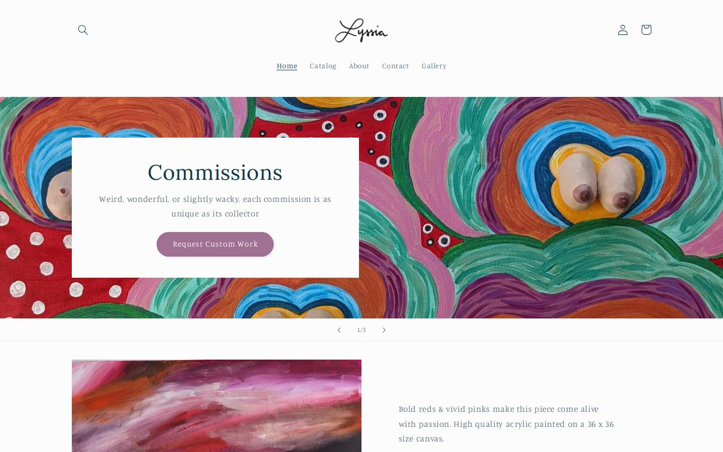 lyssia.art homepage screenshot