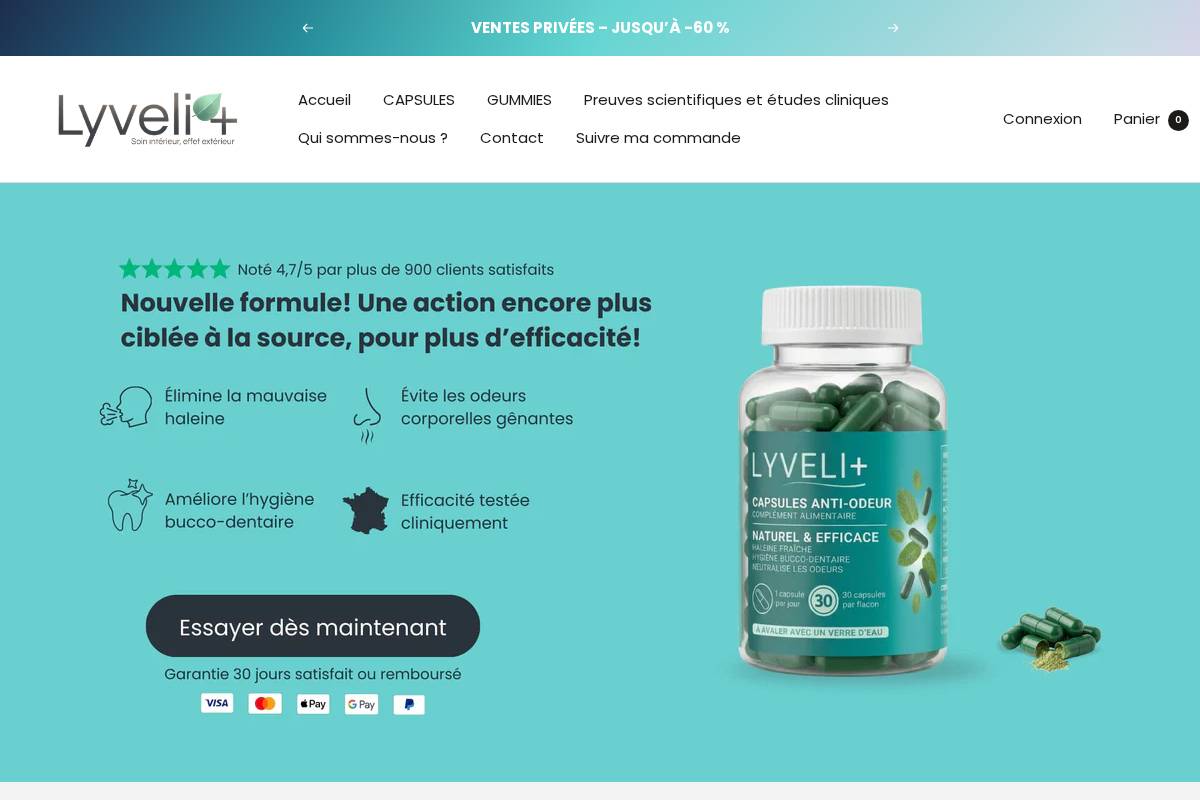 Lyveli homepage screenshot