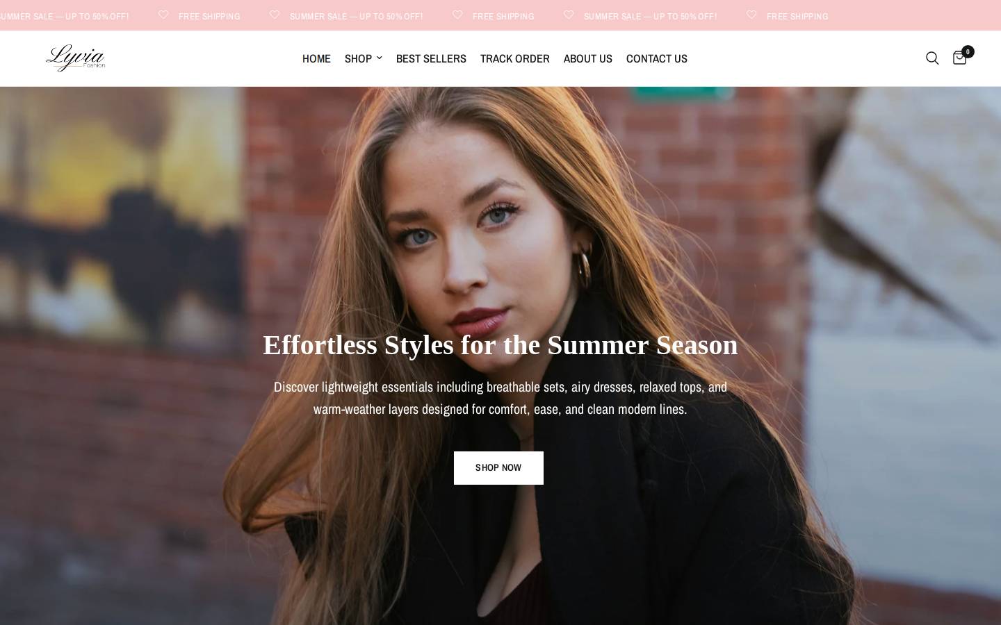 Lyviafashion homepage screenshot