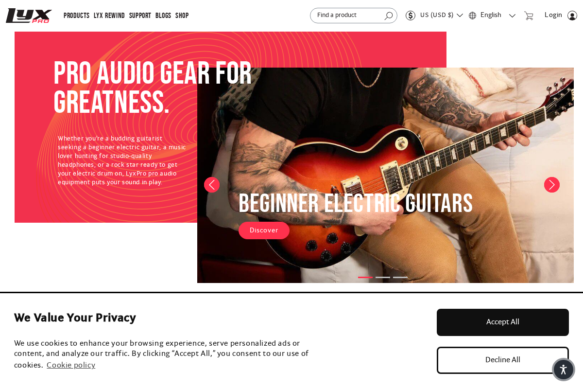 LyxPro homepage screenshot