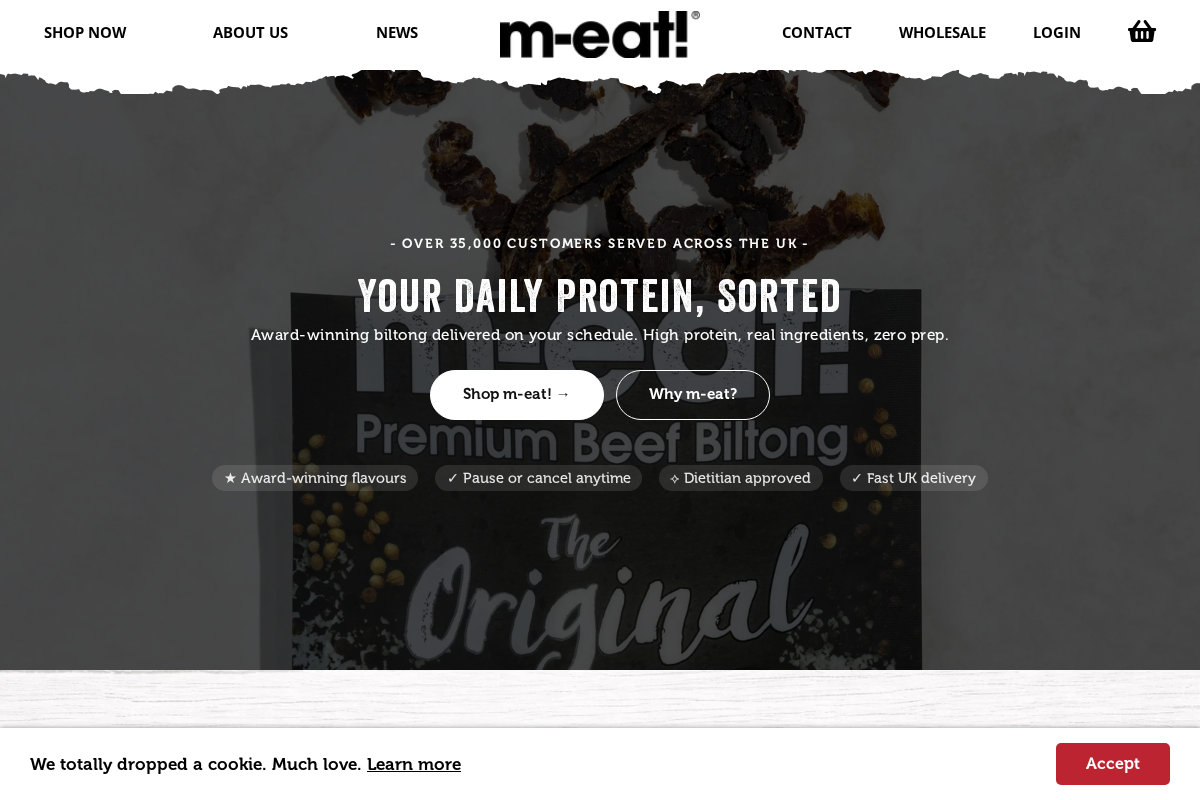 m-eat! Biltong homepage screenshot