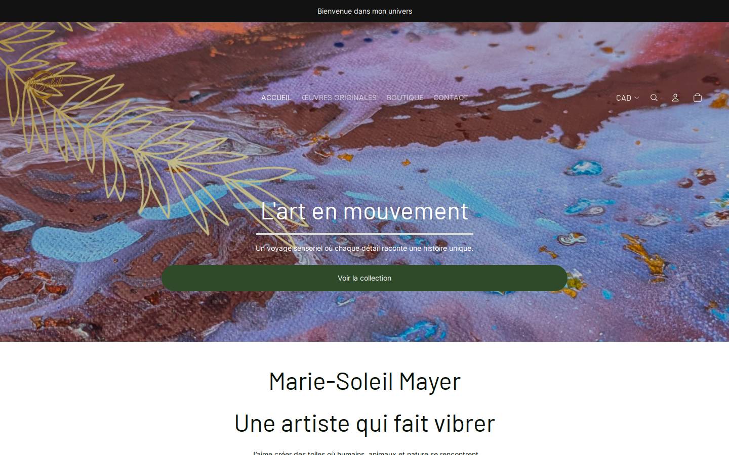 m-soleil.com homepage screenshot