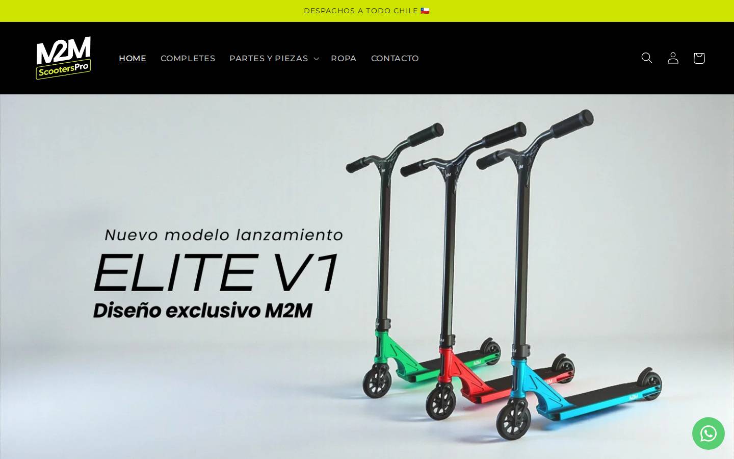 m2mscooterspro.com homepage screenshot