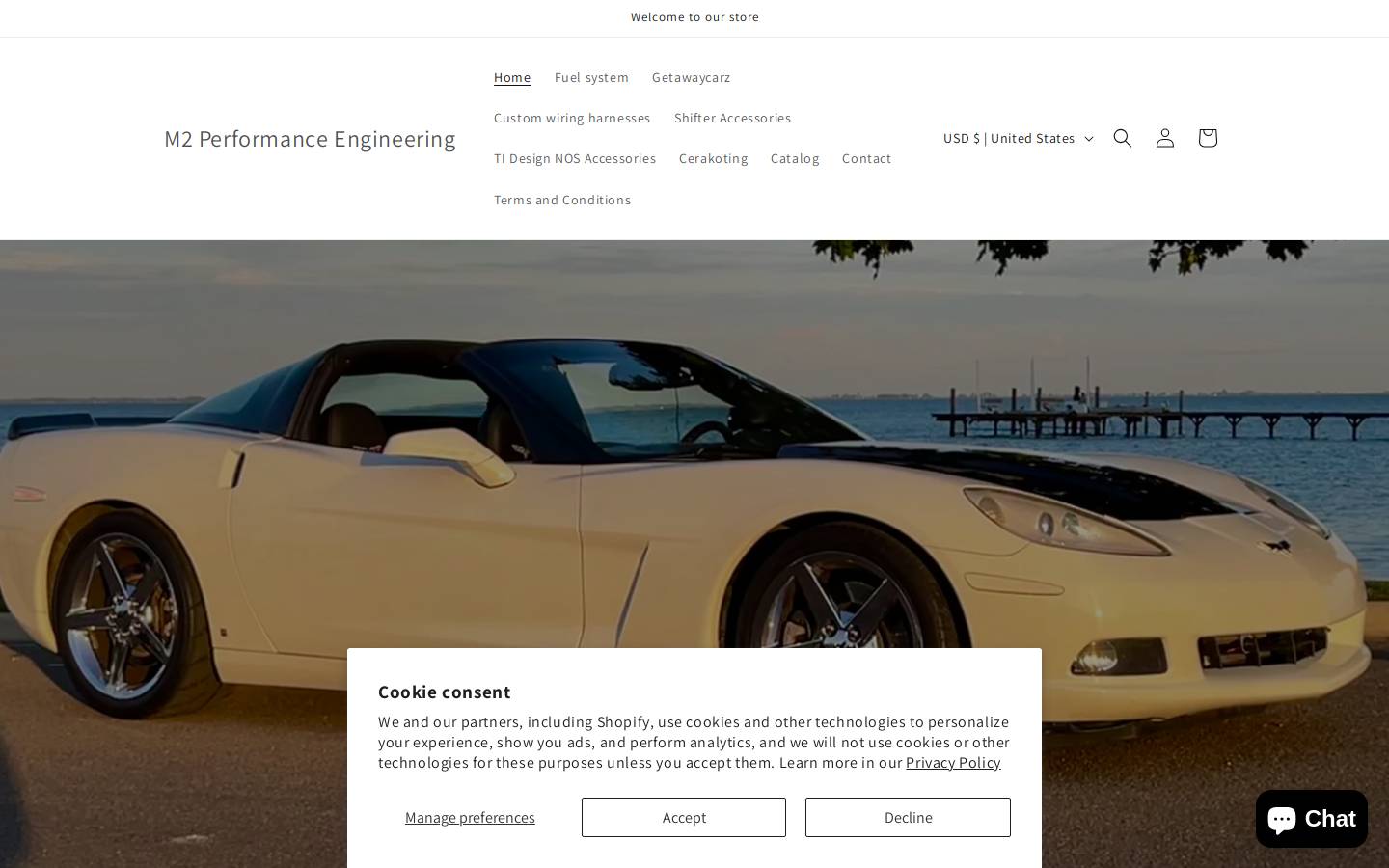 m2performancegroup.com homepage screenshot