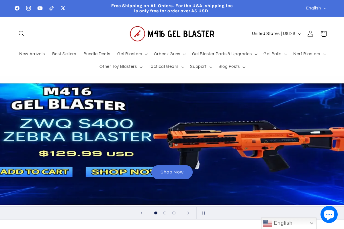 M416GelBlaster homepage screenshot