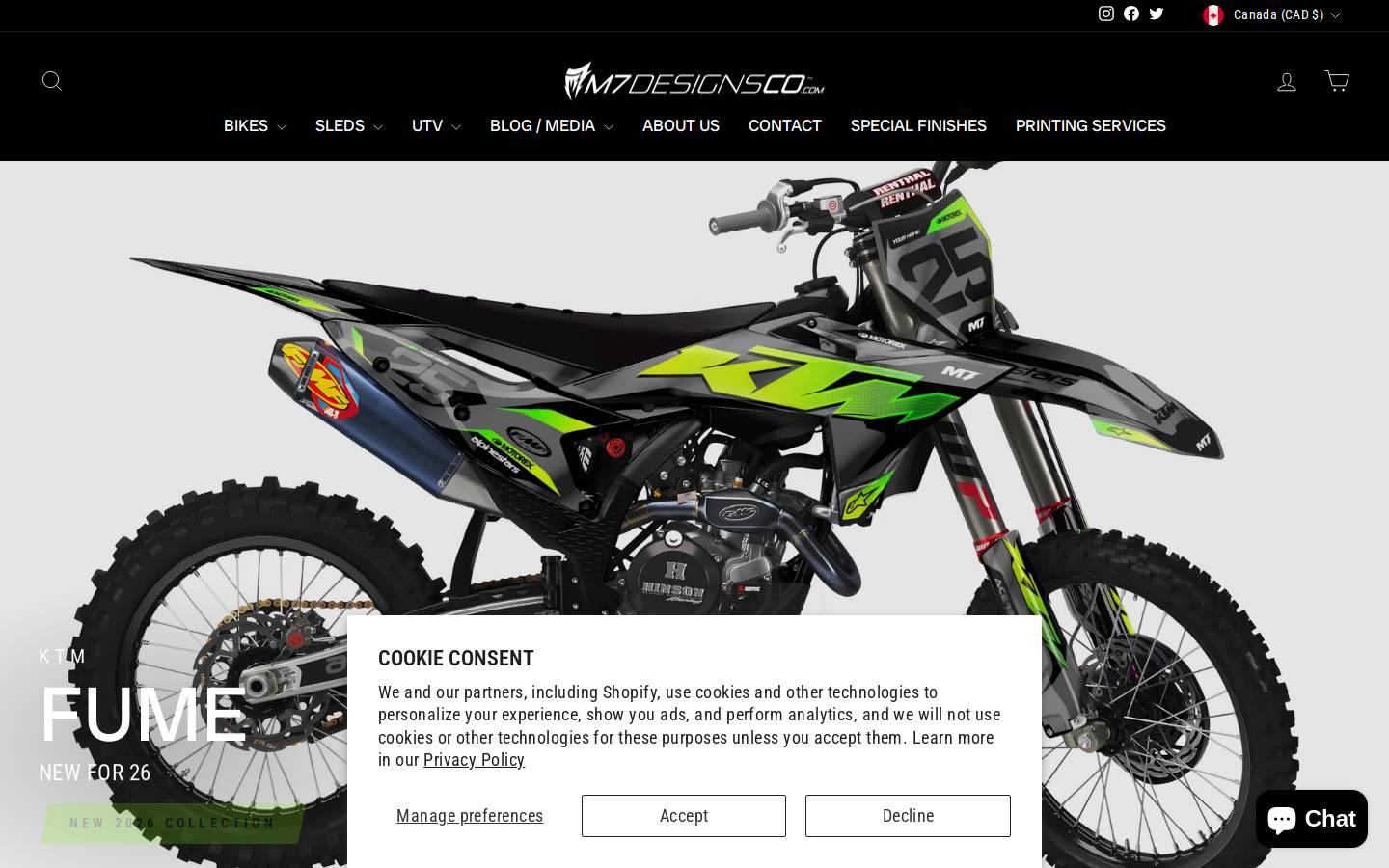 m7designsco.ca homepage screenshot
