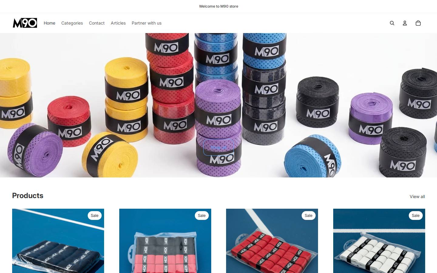 m90store.com homepage screenshot