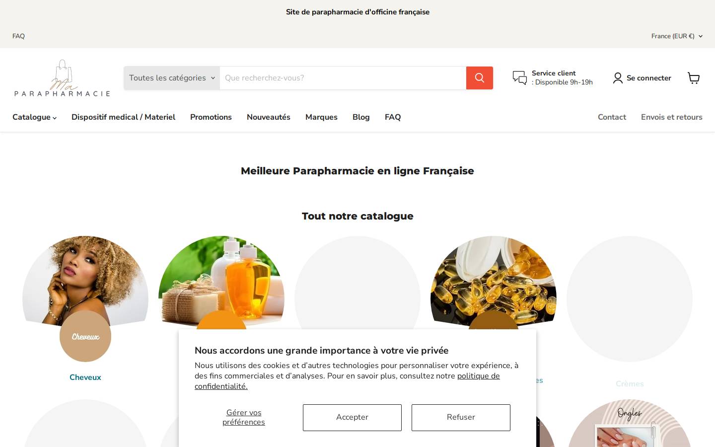 Ma Parapharmacie homepage screenshot
