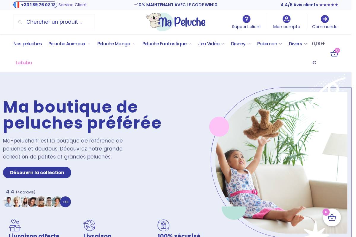 Ma Peluche homepage screenshot