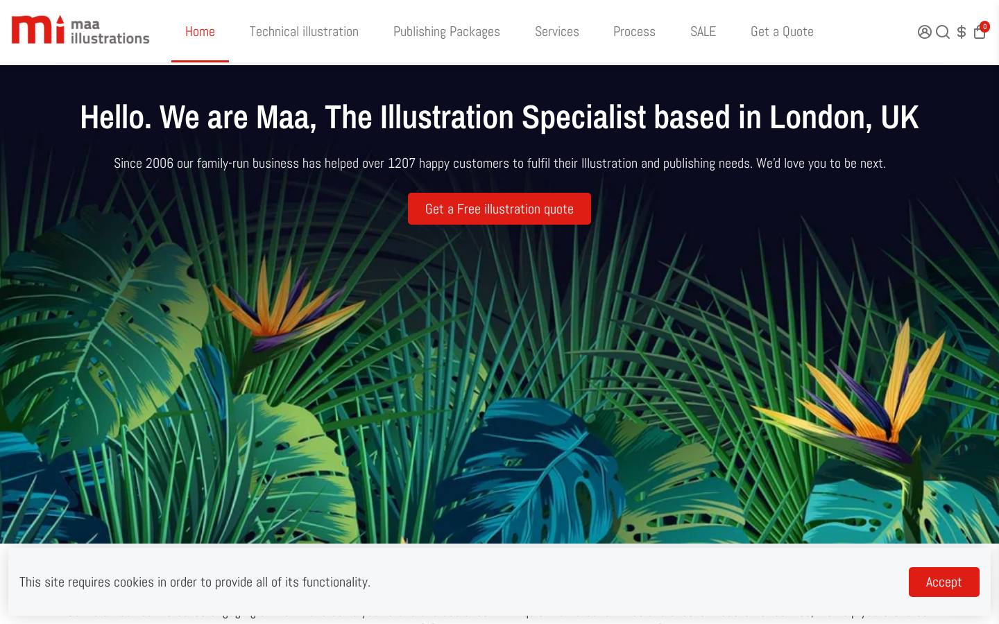 Maa Illustrations homepage screenshot