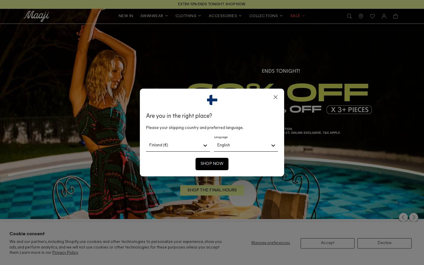 Maaji homepage screenshot