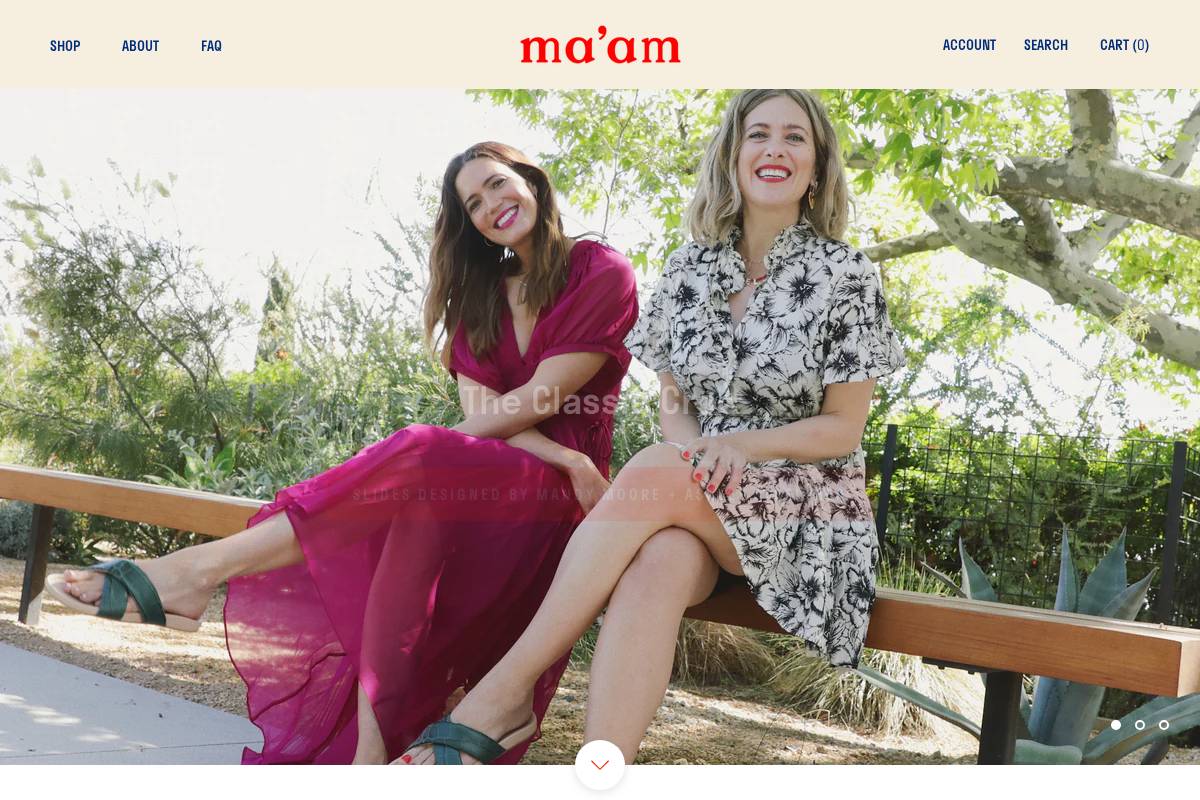 maamshoes.com homepage screenshot