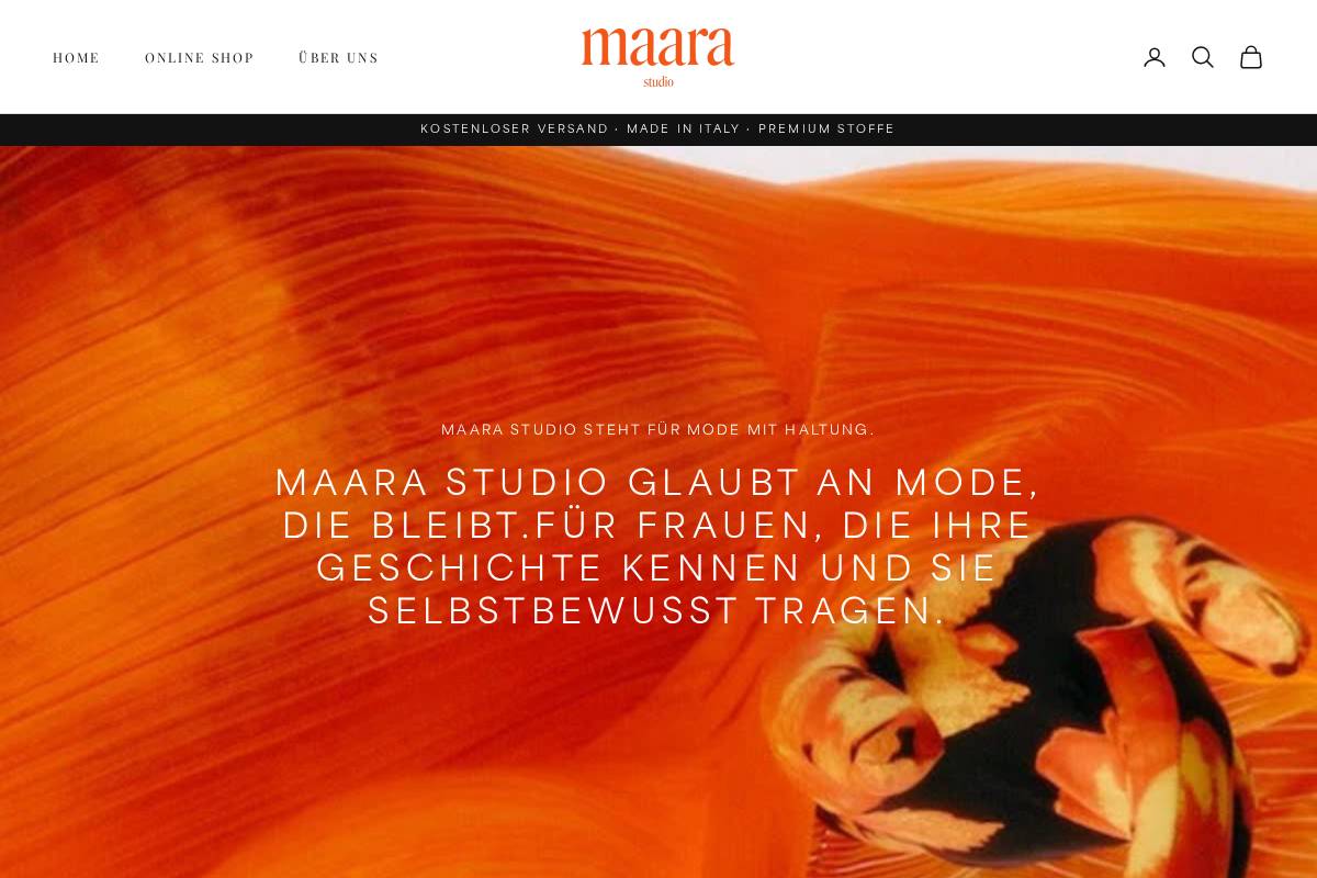 Maara Studio homepage screenshot
