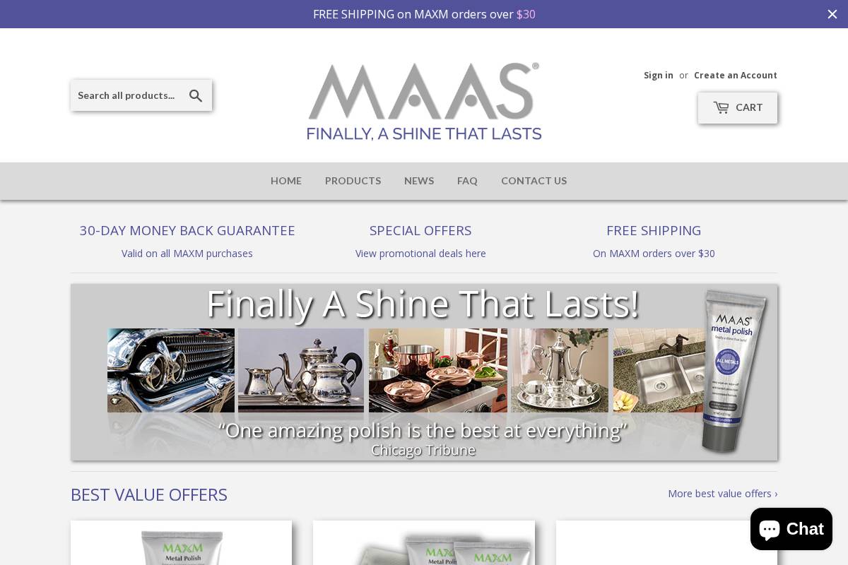 maaspolish.com.au homepage screenshot