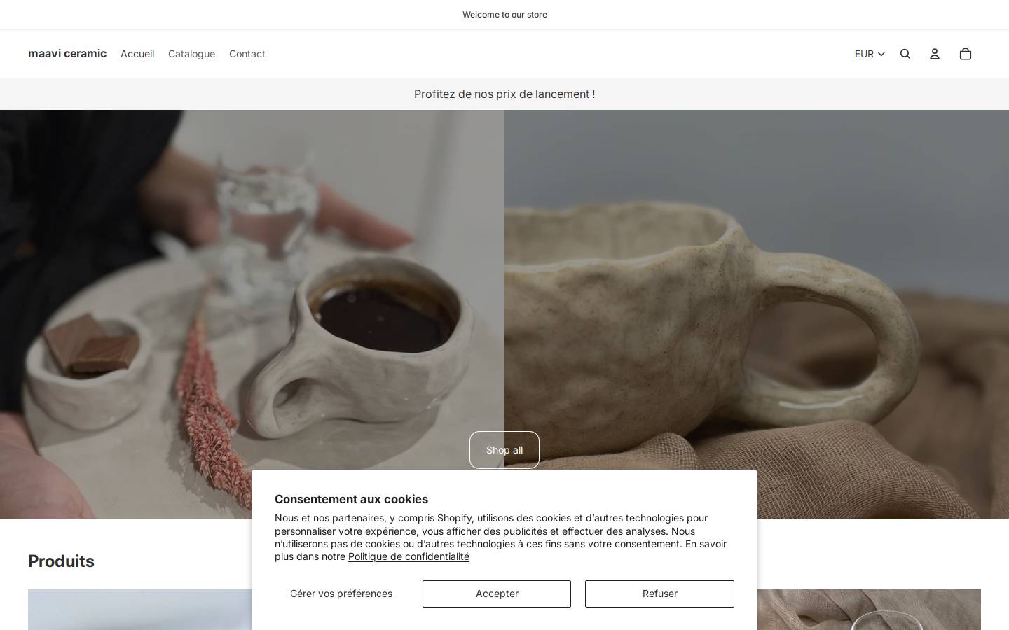 maaviceramic.com homepage screenshot