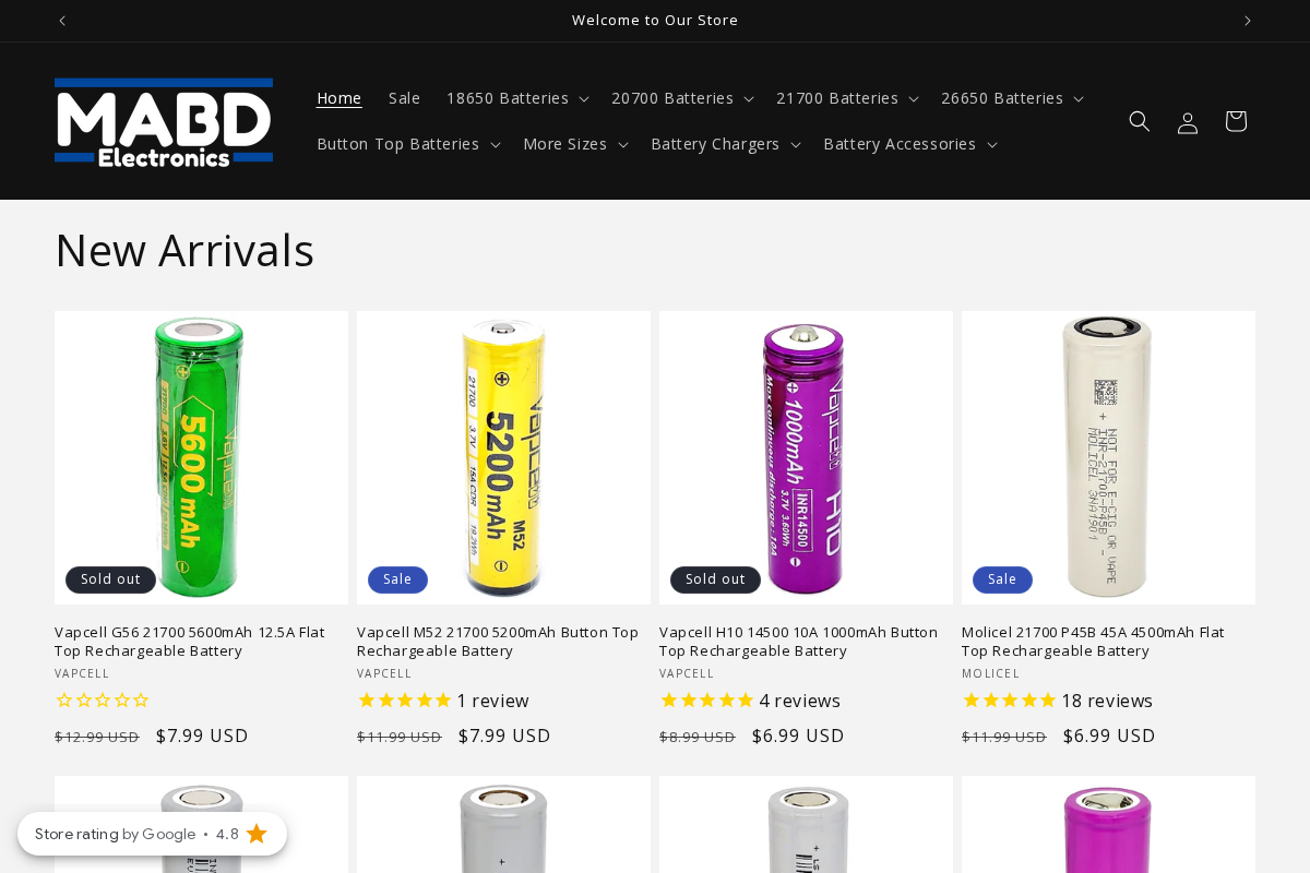 M&A BD Electronics homepage screenshot