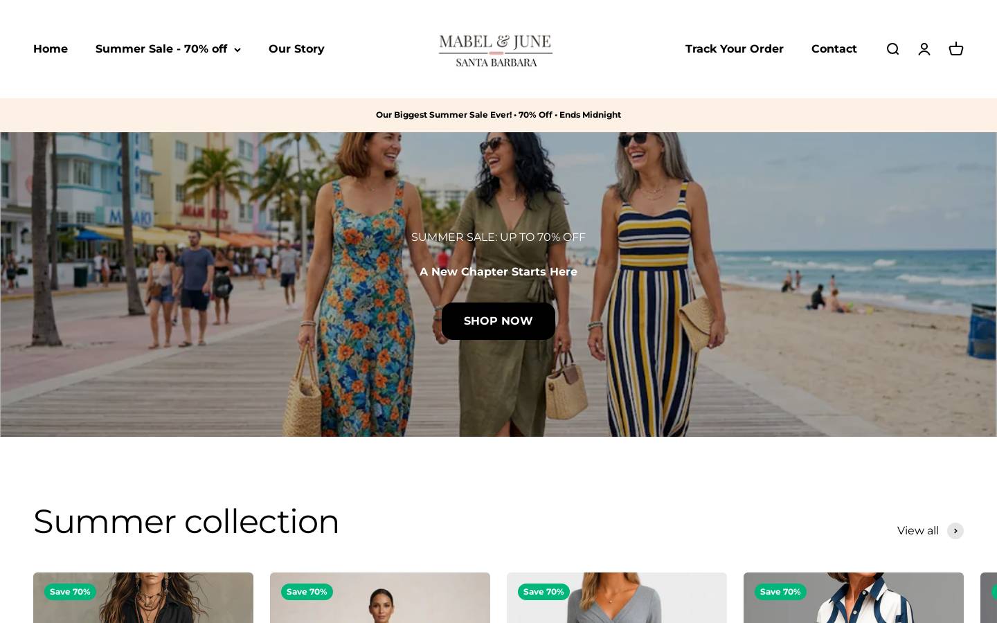 mabelandjune.com homepage screenshot
