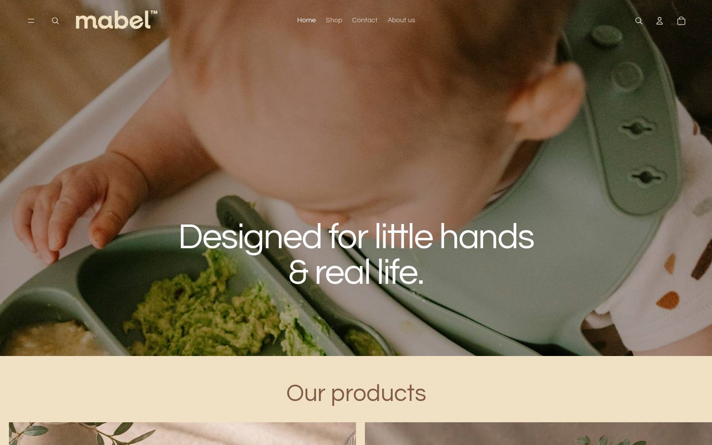 mabelbaby.com homepage screenshot