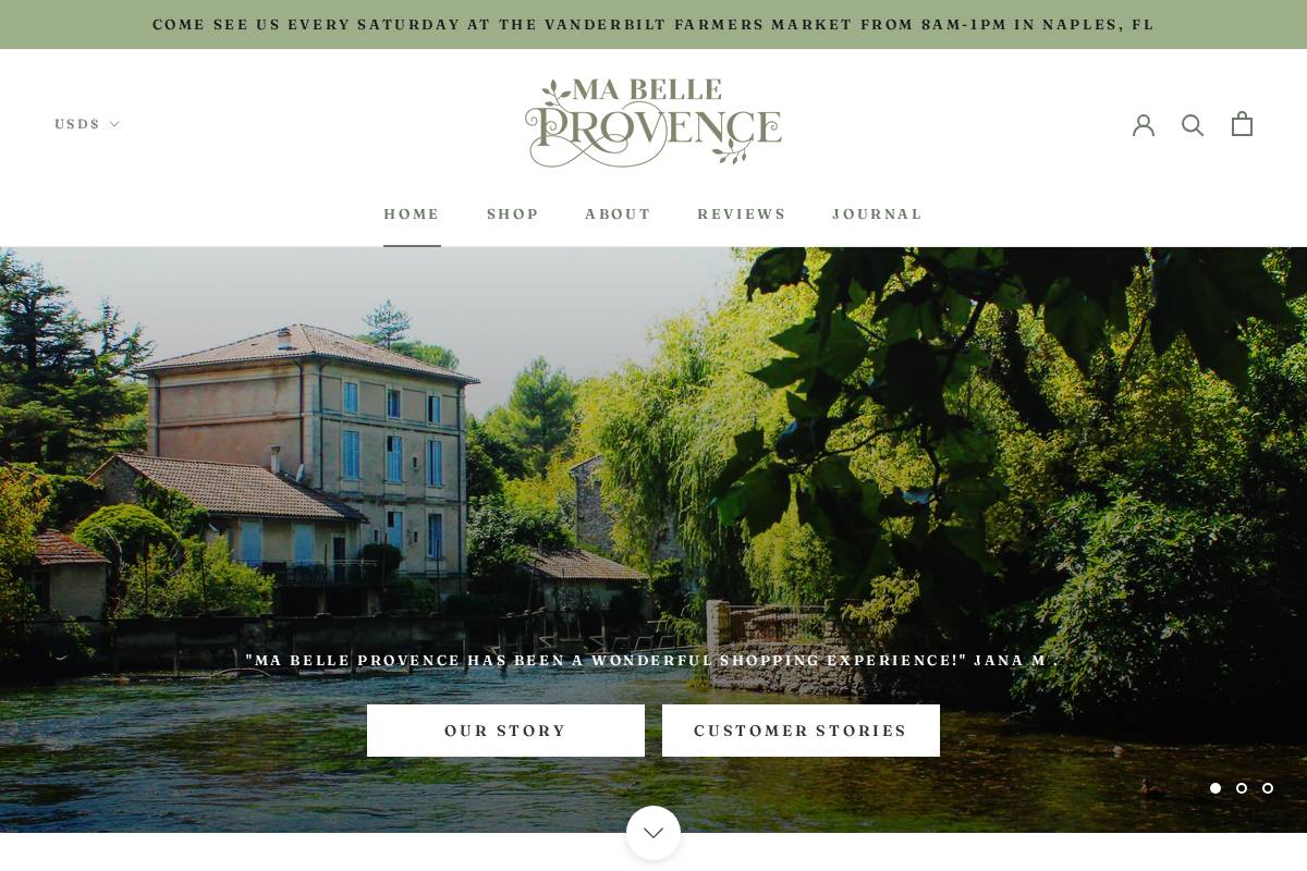 mabelleprovence.com homepage screenshot