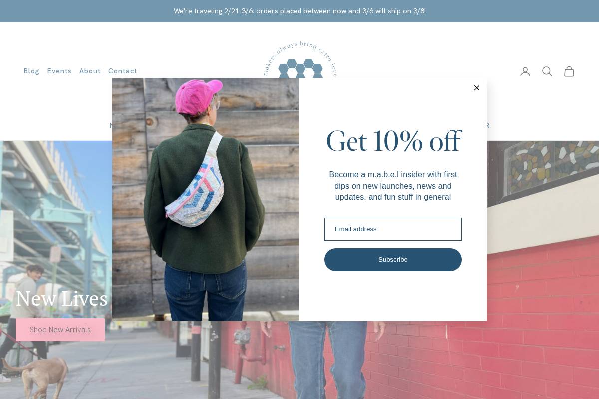 mabelstyle.com homepage screenshot