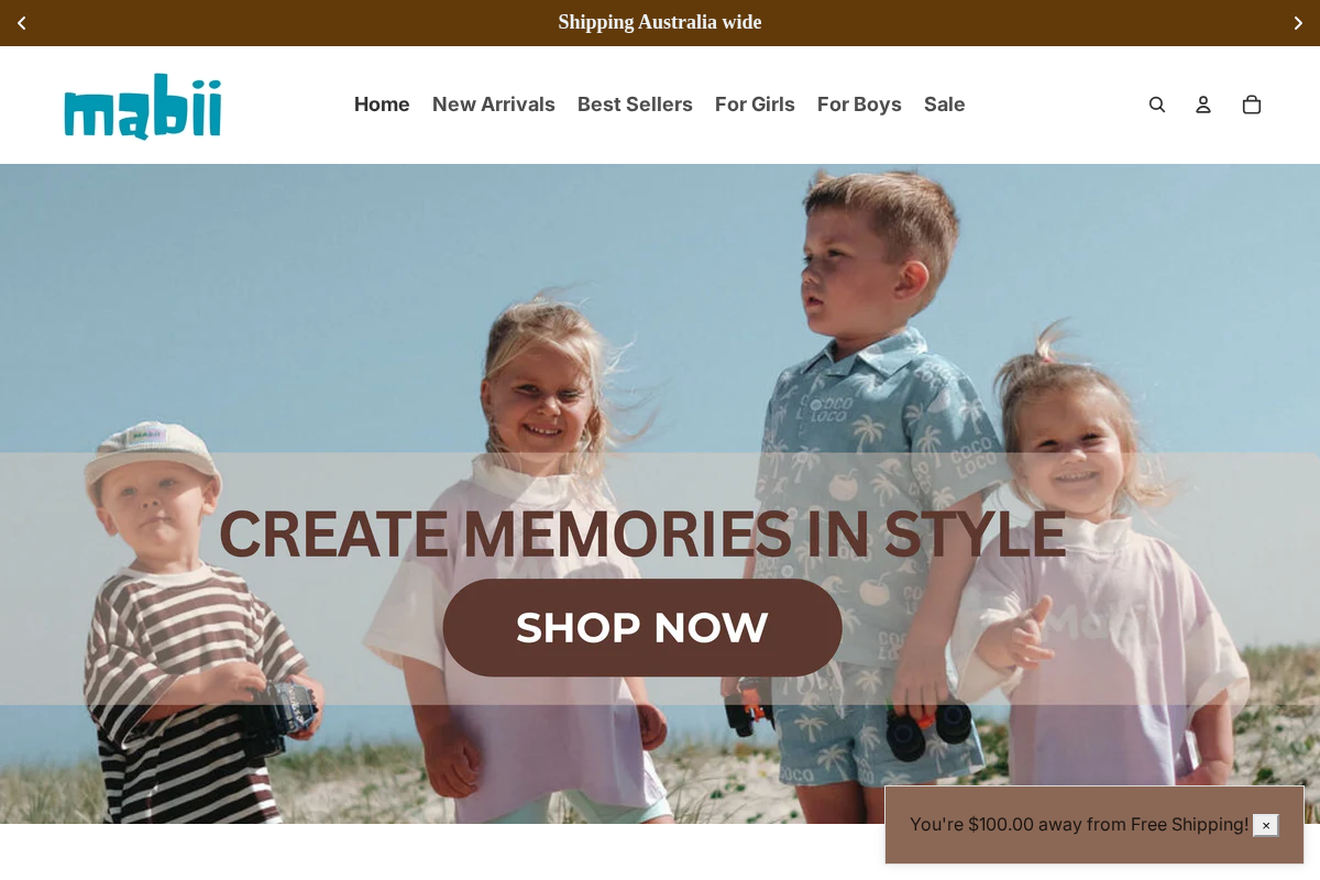 Mabii homepage screenshot