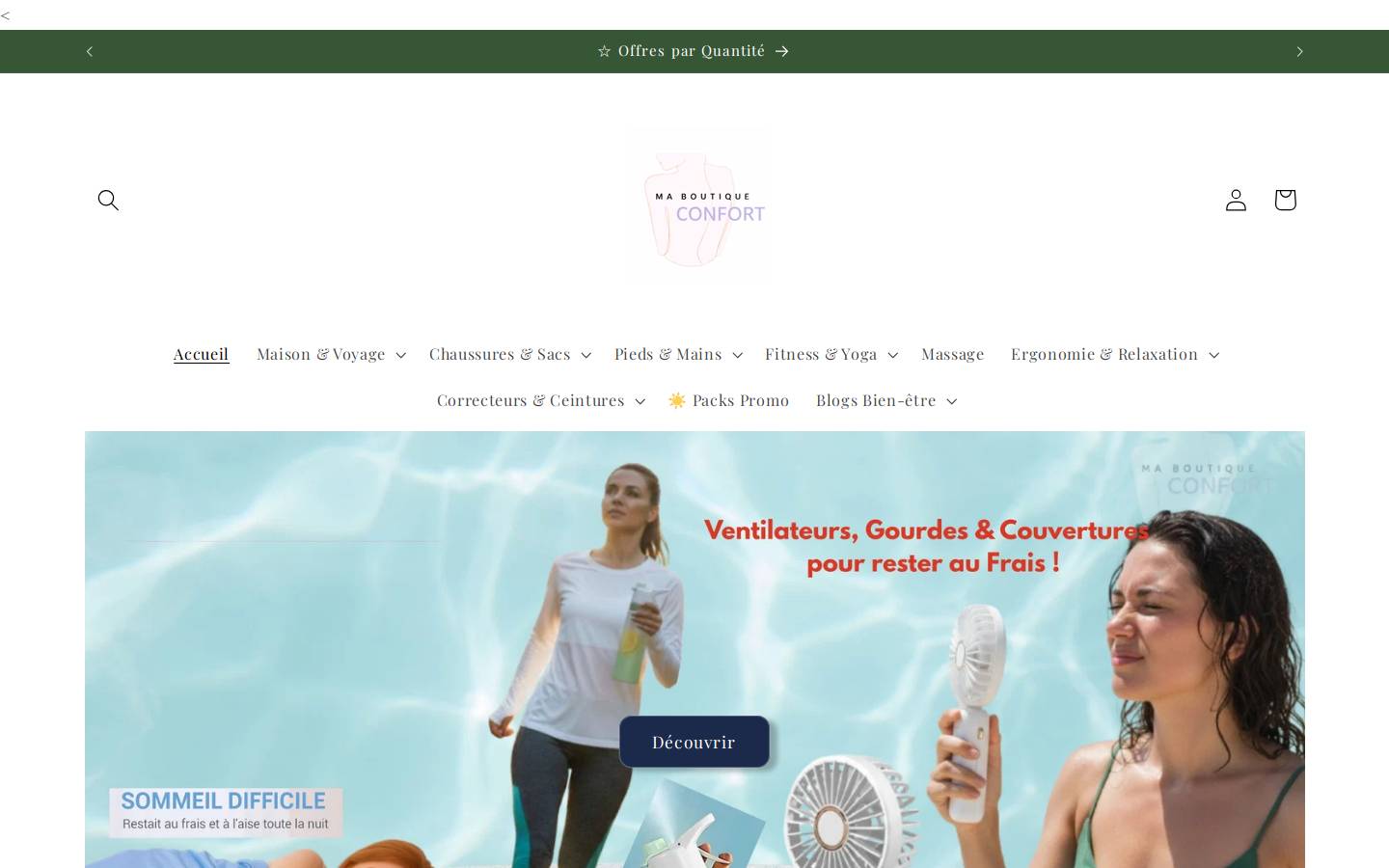 maboutiqueconfort.com homepage screenshot