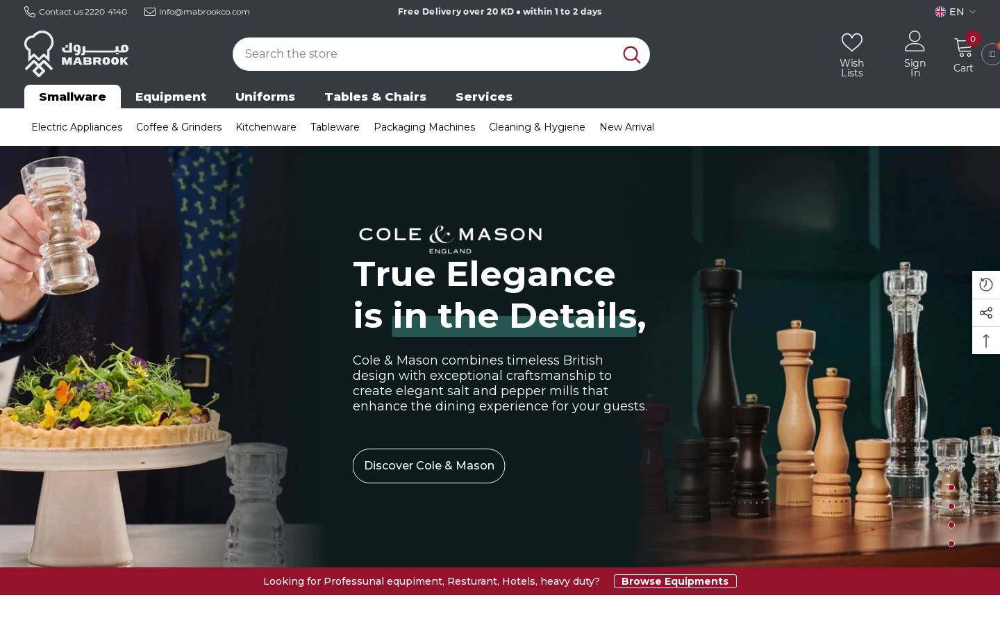mabrookco.com homepage screenshot