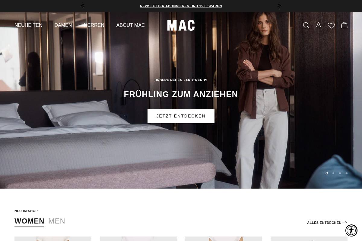 mac-jeans.com homepage screenshot