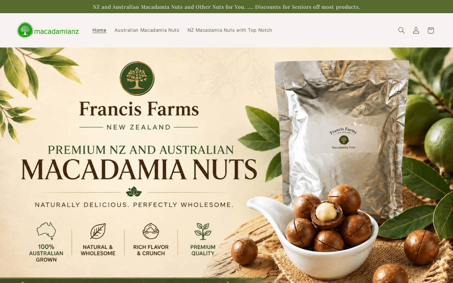 macadamianz.com homepage screenshot