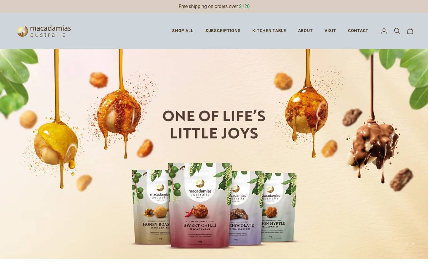 macadamiasaustralia.com homepage screenshot