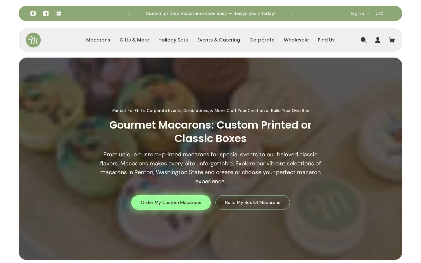 macadons.com homepage screenshot