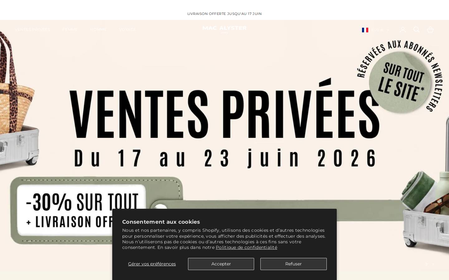 Mac Alyster homepage screenshot