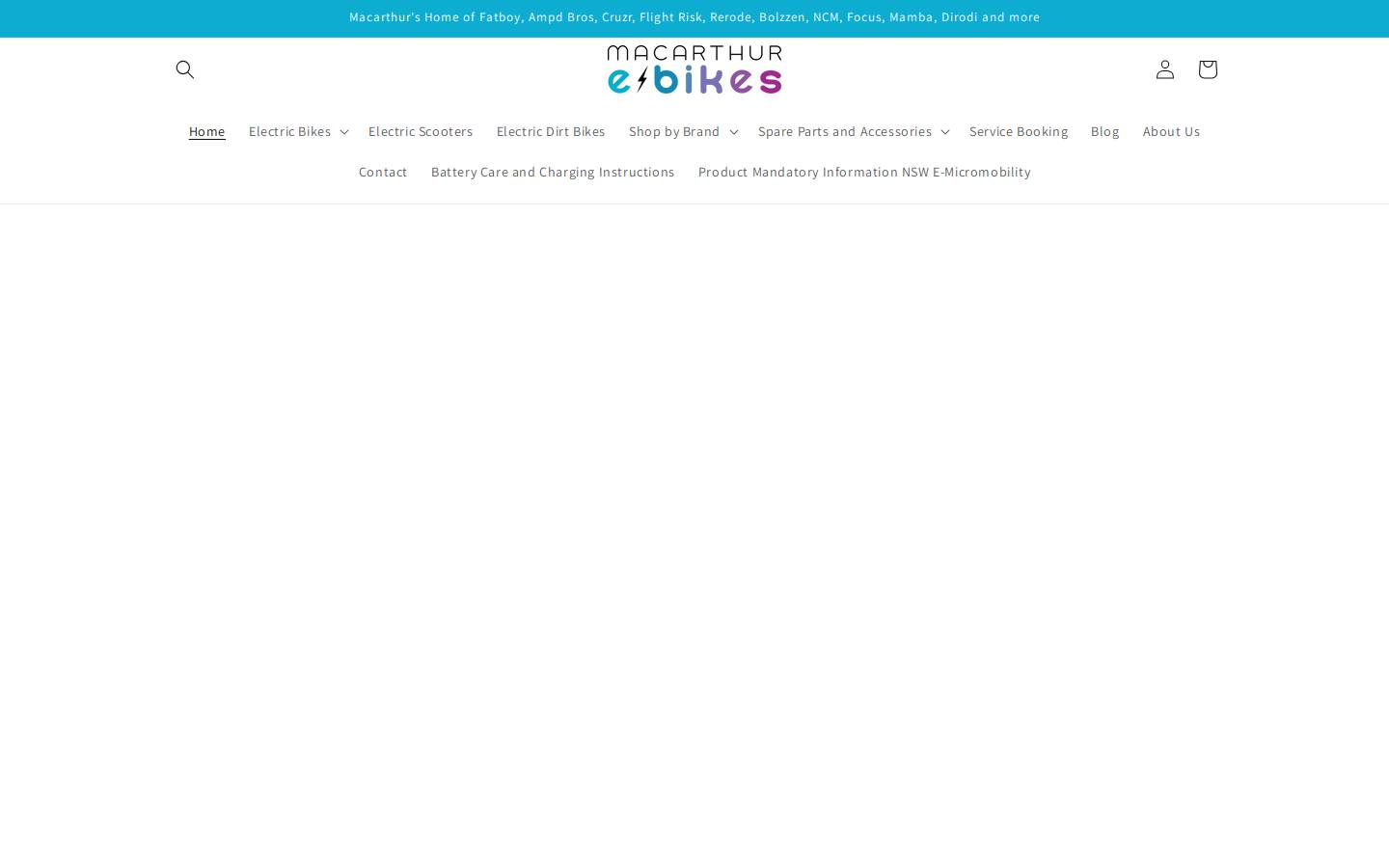 macarthurebikes.com.au homepage screenshot