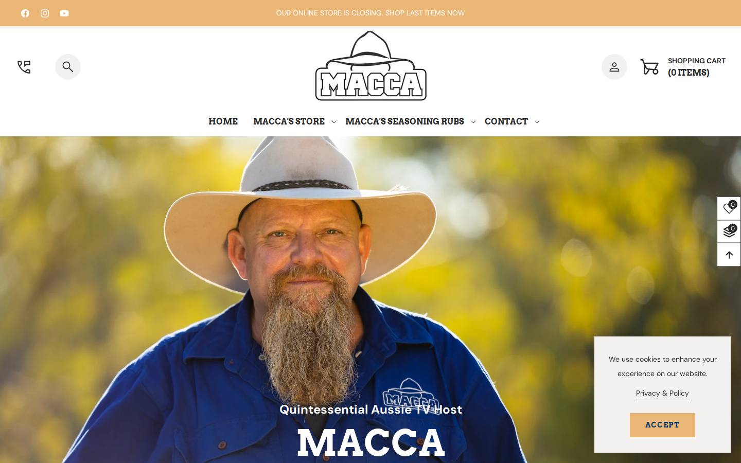maccaswebsite.com.au homepage screenshot