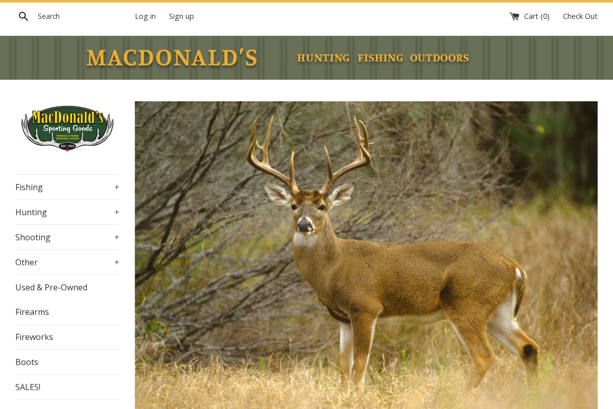MacDonald's Sporting Goods homepage screenshot
