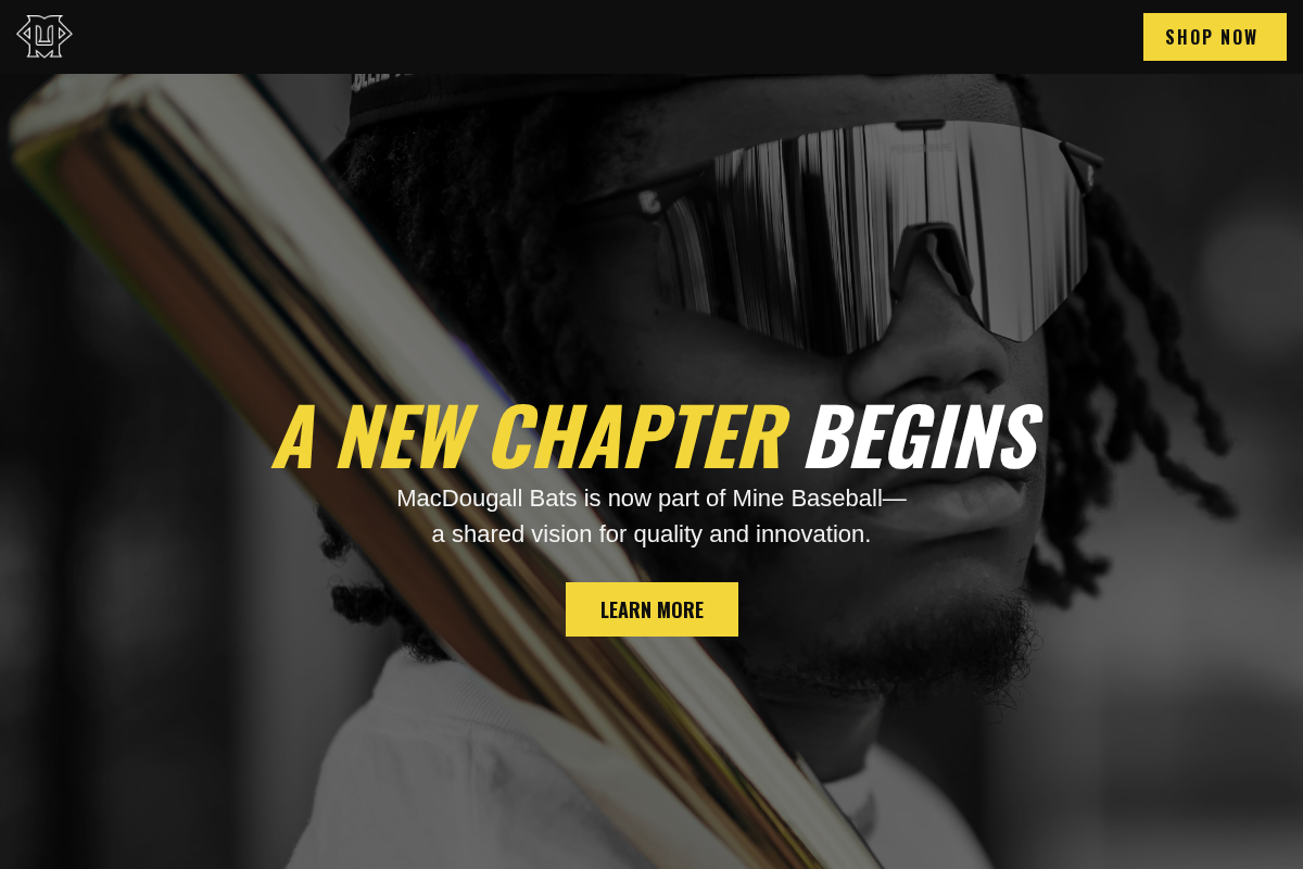 macdougallbats.com homepage screenshot