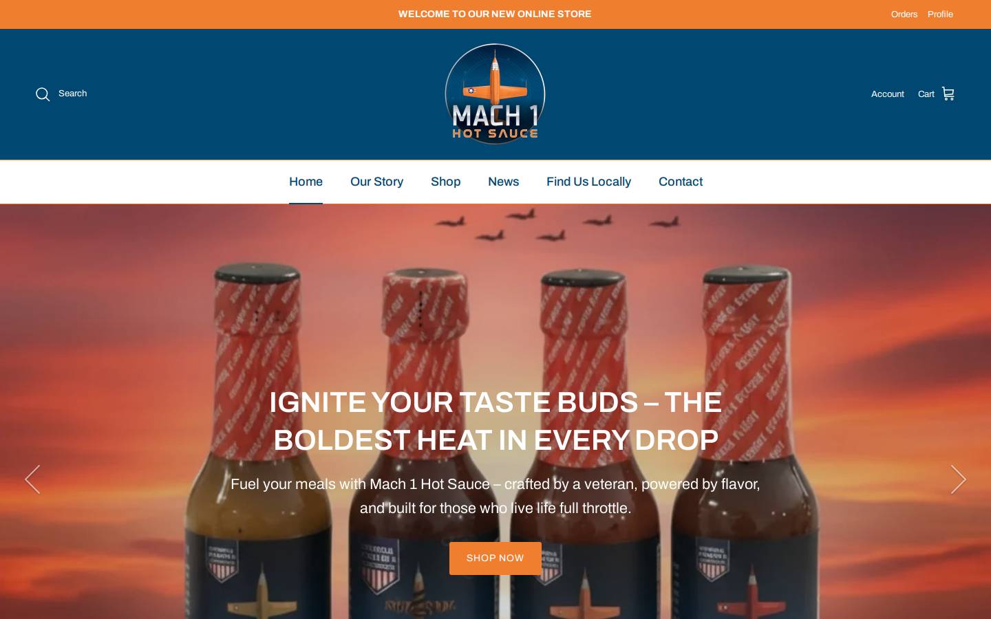 mach1hotsauce.com homepage screenshot